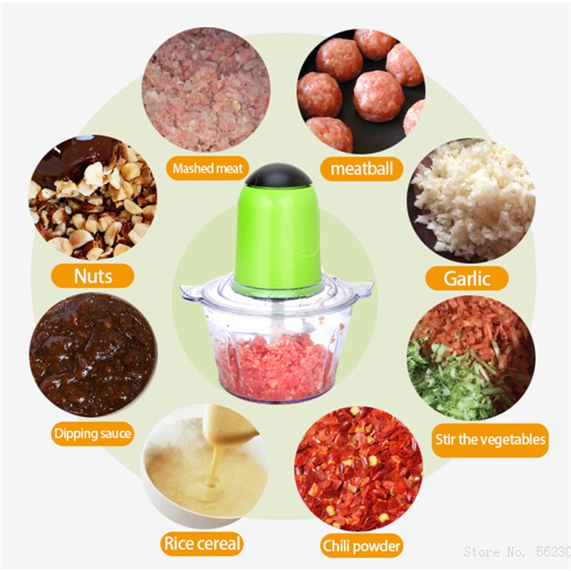 2l moedor de carne elétrico multifuncional processador alimentos cortador vegetal doméstico liquidificador chopper slicer carne cozinha ferramentas