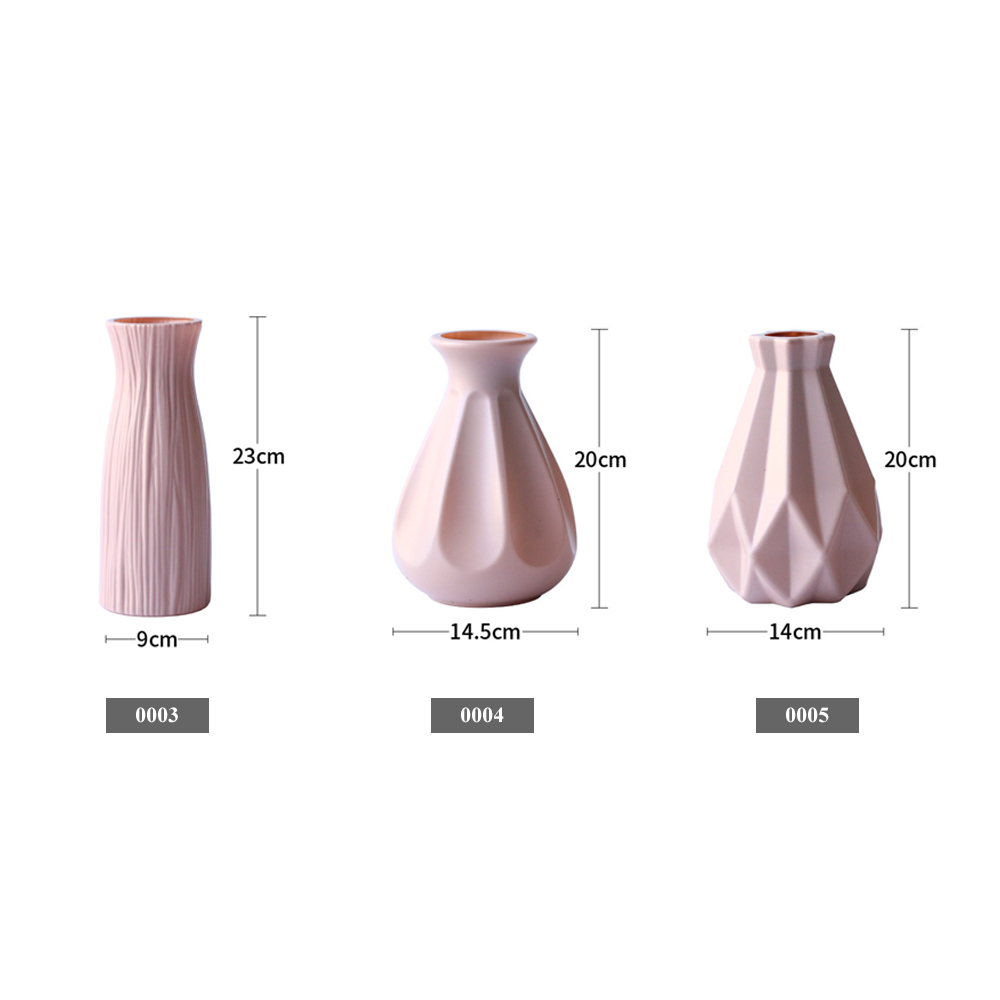 1Pce Nordic decorative vase imitation ceramic flower basket plastic vase decorative ornament flower pot vase ornament