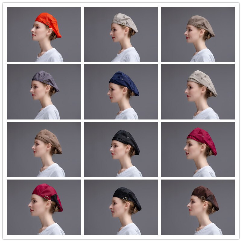 Unisex Adjustable Chef Hat Food Service Cook Dust Caps Workshop Kitchen Restaurant Hotel Bakery Cafe Hotel Waiter Hats