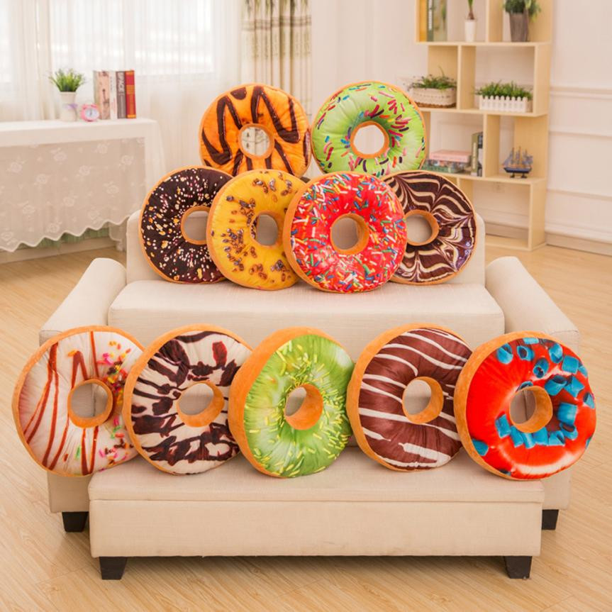 Ouneed doux beignet aliments housse de coussin jouets drôle dessin animé doux chocolats bricolage taie d'oreiller et chaise dos coussin