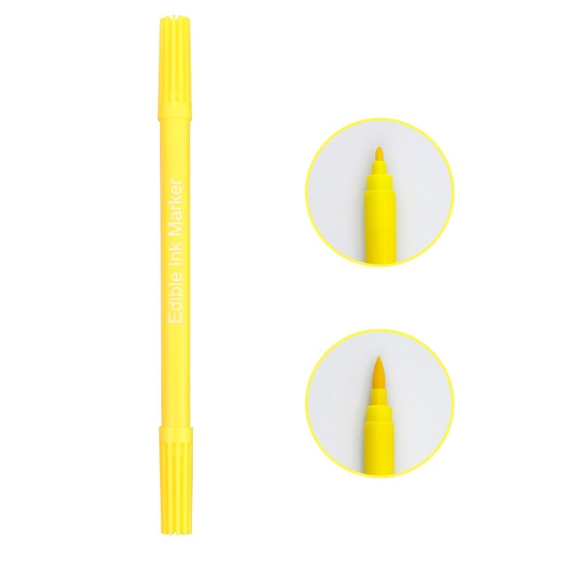 Y8AB Lebensmittel Klasse Zuckerguss Dekorieren Stift Mittagessen Verpackung Kuchen Kasten Lebensmittel Färbung Marker Dual-Gekippt Stifte freundlicher DIY
