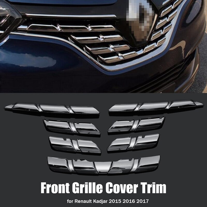 Voiture calandre couverture moulure de garnissage Chrome Abs protecteur autocollant pour Renault Kadjar
