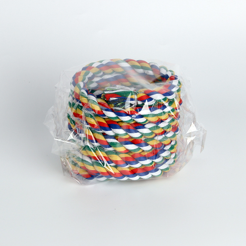 Percha para pájaros en espiral de juguete, cuerda de algodón, barra para masticar, columpio para loros, escalada, juguetes con cascabel, suministros para aves
