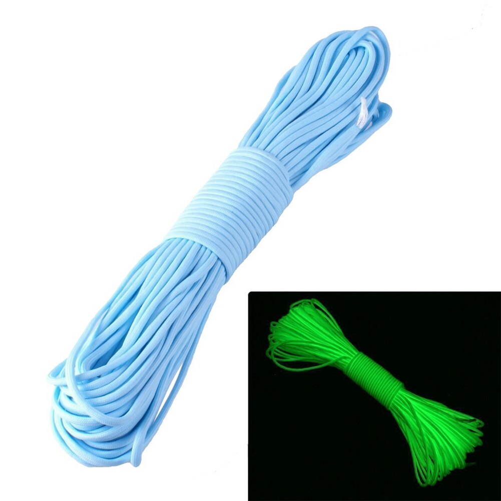 100% Brand 9 Strand 550 Luminous Glow In The Dark Paracord Parachute Cord Voor Camping Vissen Wandelen Vele Andere toepassingen