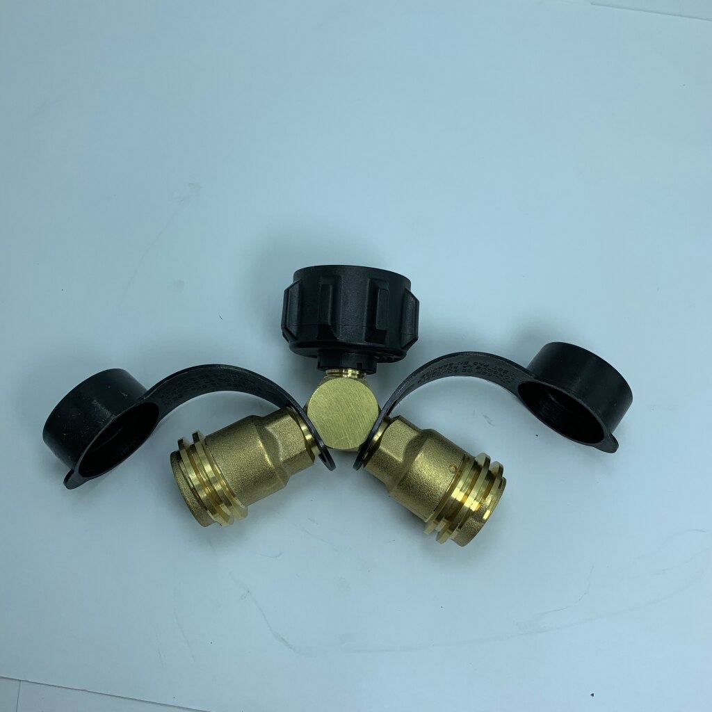 Adaptador Universal de tanque de propano de 2 vías, divisor que convierte QCC para parrilla de barbacoa Y adaptador de tanque de propano