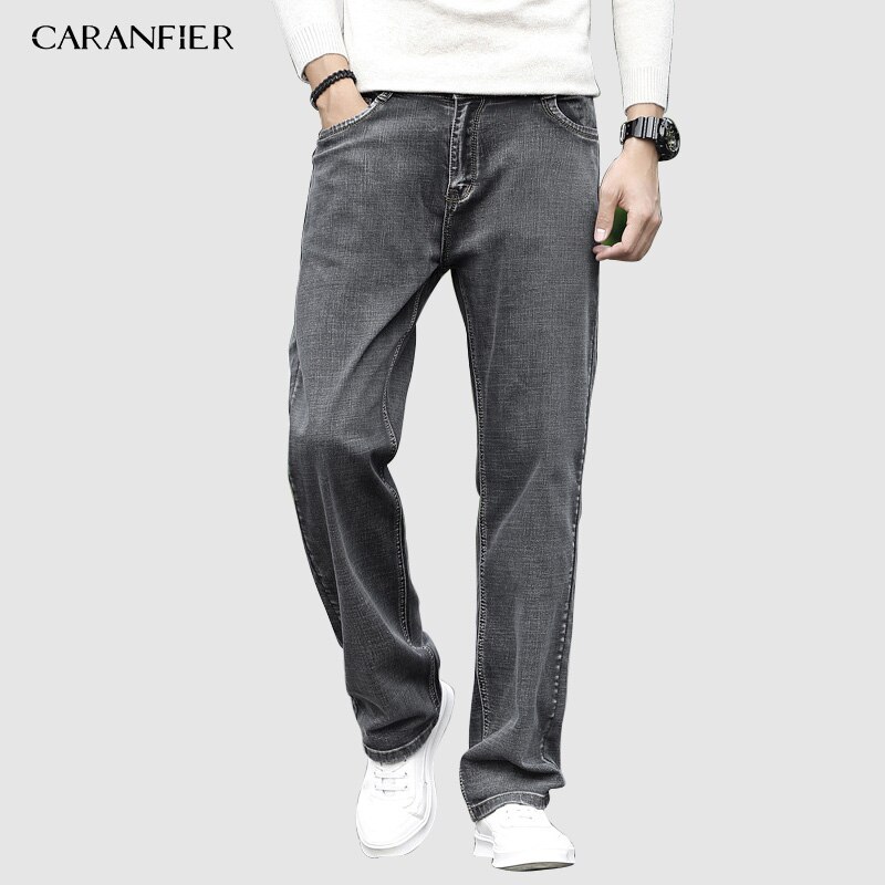 Pantalon Jeans Homme Grande Taille Élastique Coupe Droite - Denim Décontracté Loose Fit