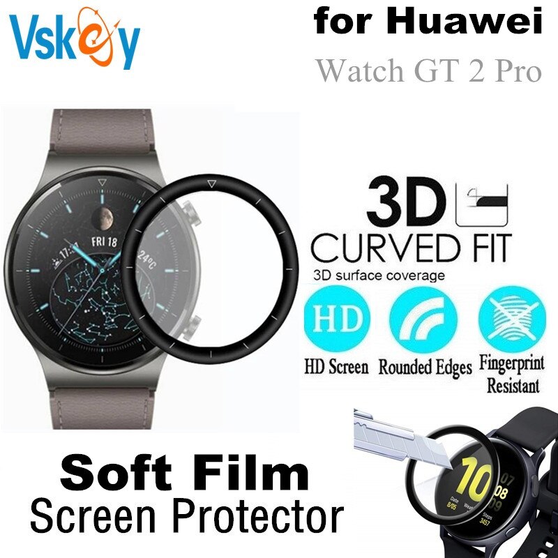 10PCS 3D Curved Soft Fibre Screen Protector for Huawei Watch GT 2 Pro Full Coverage Protective Film (No Tempered Glass)