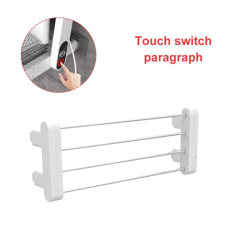 Touch Switch Bathroom Heated Towel Rack Shelf Electric Heating Towel Rail Intelligent Thermostatic Drying Towel Warmer: Touch Switch Type