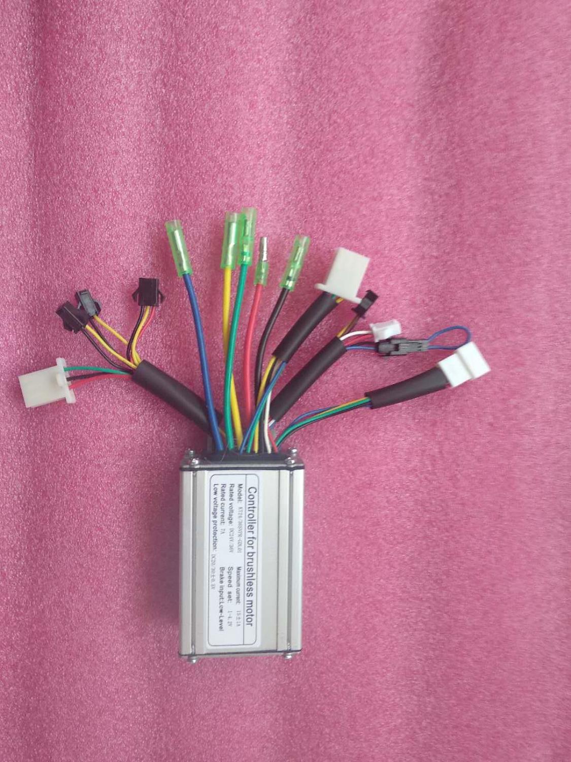 24 V/36 V 250W 15A Borstelloze DC Sinus ebike Elektrische Fiets Hub Motor Controller met rechts