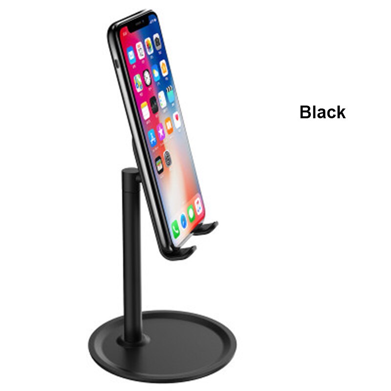 Cell Phone Stand Angle Height Adjustable Stable LISEN Cell Phone Stand For Desk,Sturdy Aluminum Metal Phone Holder: Black