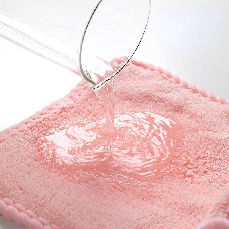 2 Pcs Cute Children's Handkerchief Towels Hanging Thickened Pure Cotton Absorbent Bathroom Face Wash Towel Kitchen Accessories