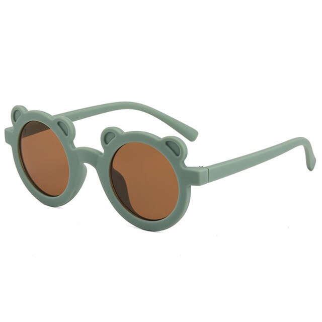 Lunettes de soleil pour enfants, monture ronde en forme d'ours, de dessin animé, pour fille et garçon:  C4