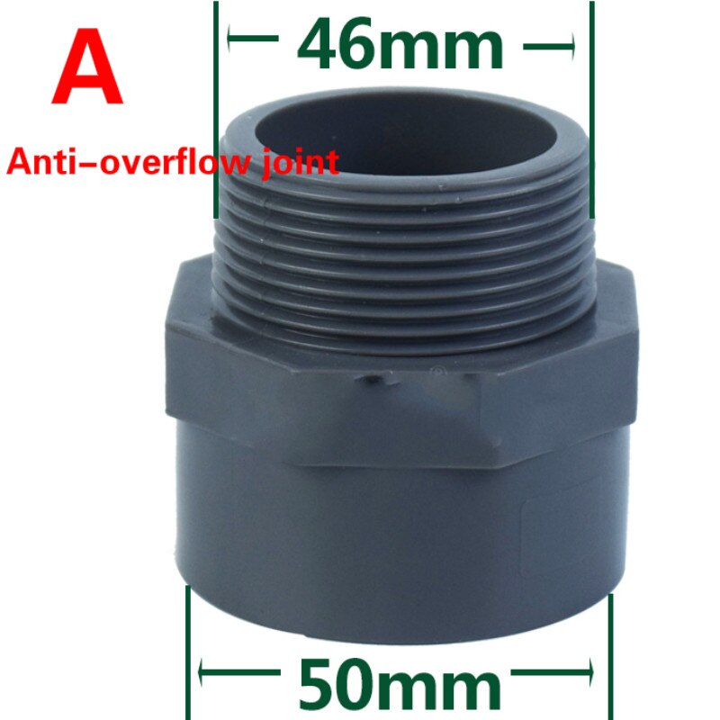 56.5 to 46mm Kitchen sink adapter Drain pipe adapter Male Thread UPVC Hose Connector Water Pipe Fitting Tube Joint for kitchen
