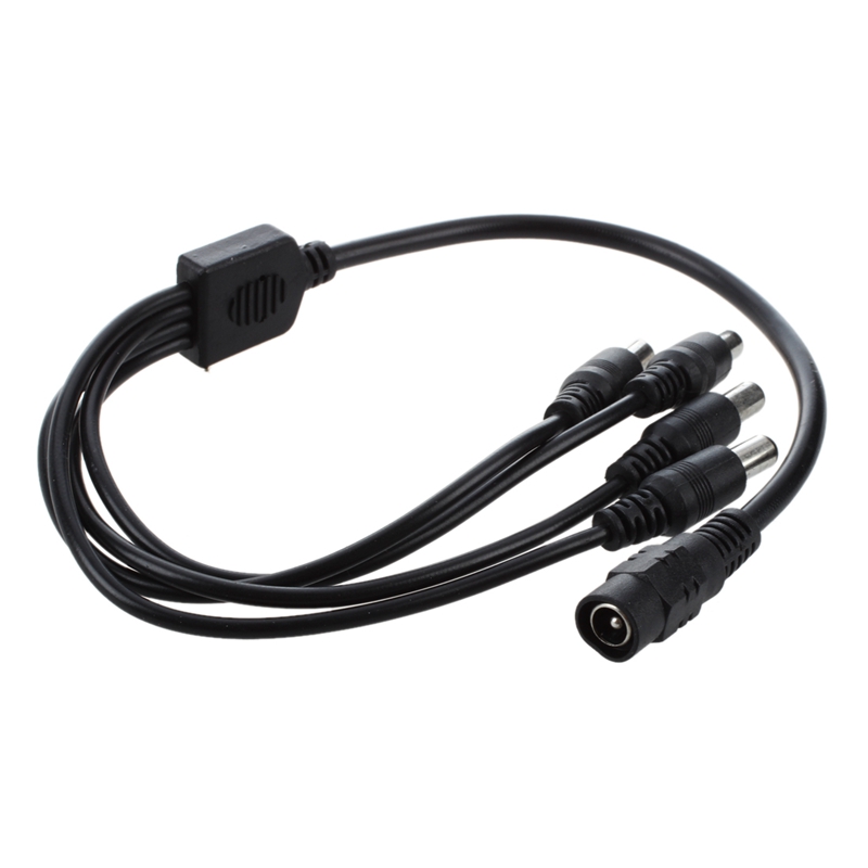 2PCS 1 To 4 DC Power 4-Port Splitter Adapter Cable With 30Cm 1 Female To 2 Male Plug DC Power Jack Splitter Cable