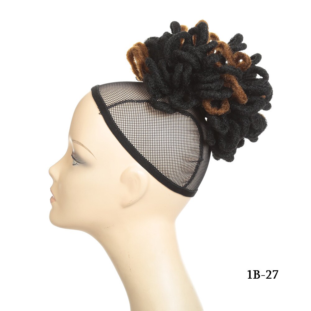 20.5 " dreadlocks chignon afro høj pust syntetisk hår knold hestehale klip i hår extensions snore hestehale hårstykker: 1b-27