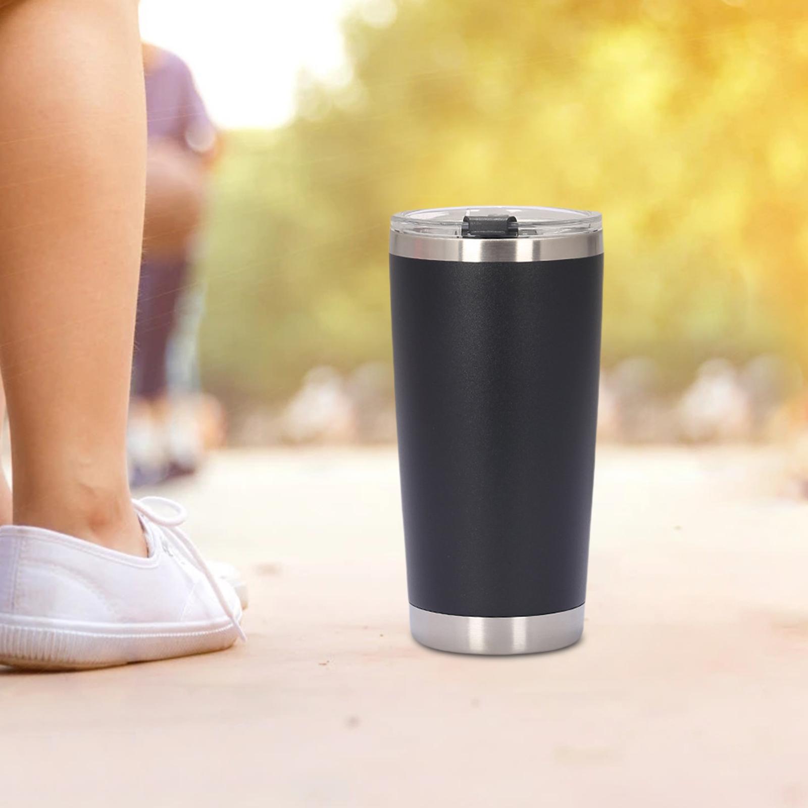 Vacuum Insulated Tumbler W/ Lid Water Coffee Cup Travel Mug for Outdoor: Black