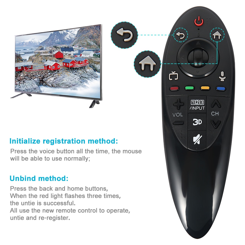 Magisk tv fjernbetjening til lg an -mr500 42/55 gb 6500 smarte tv ub uc ec serie lcd fjernsyn udskift controller 3d funktion