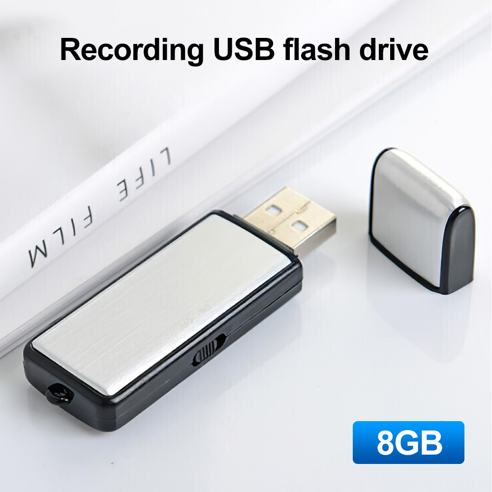 USB Voice Recorder Portable Digital Audio Sound Recording Device Noise Reduce Dictaphone 8GB/32GB USB Flash Driver: black