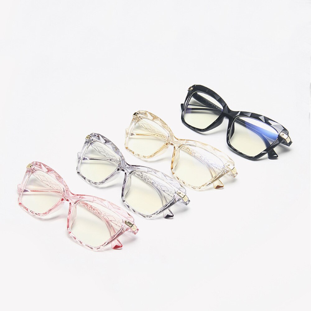 Lunettes anti-lumière bleue œil de chat pour femmes, monture noire, verres transparents, bloquant la lumière bleue, pour ordinateur