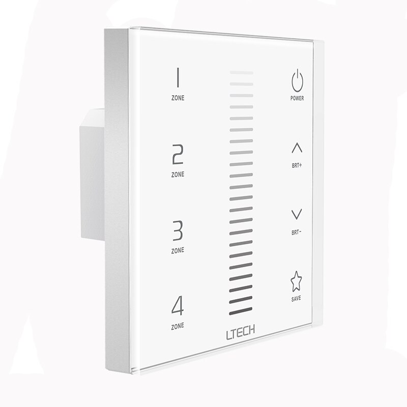 led Dimmer 4 zones Touch Panel Wall Mount Dimming 2.4GHz&DMX AC100-240V Dimmer with F4-5A F4-CC receiver and RF remote: EX5