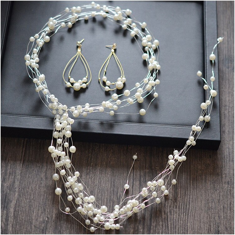 Diadema de flor de perla para novia, corona para boda, corona de flores para la cabeza, accesorios para el cabello de estilo bohemio para mujer, diadema para traje de boda: Silver