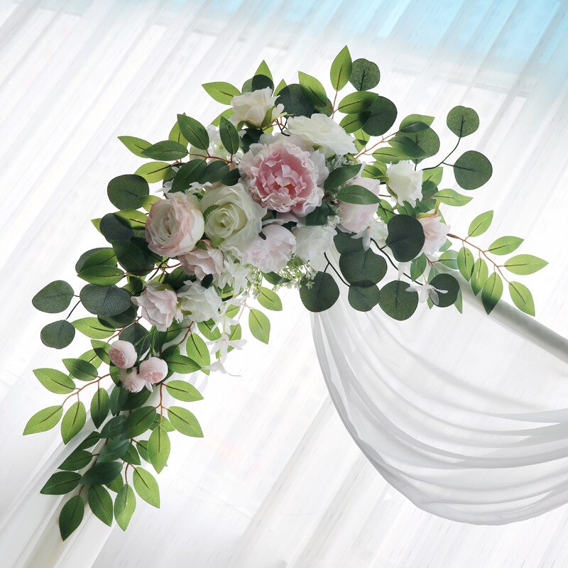 Guirlande artificielle pour arc de mariage, 2 pièces/ensemble, accessoires, carte de bienvenue, décor de panneau mural Floral, Arrangement de rangée de fleurs, exposition de fenêtre