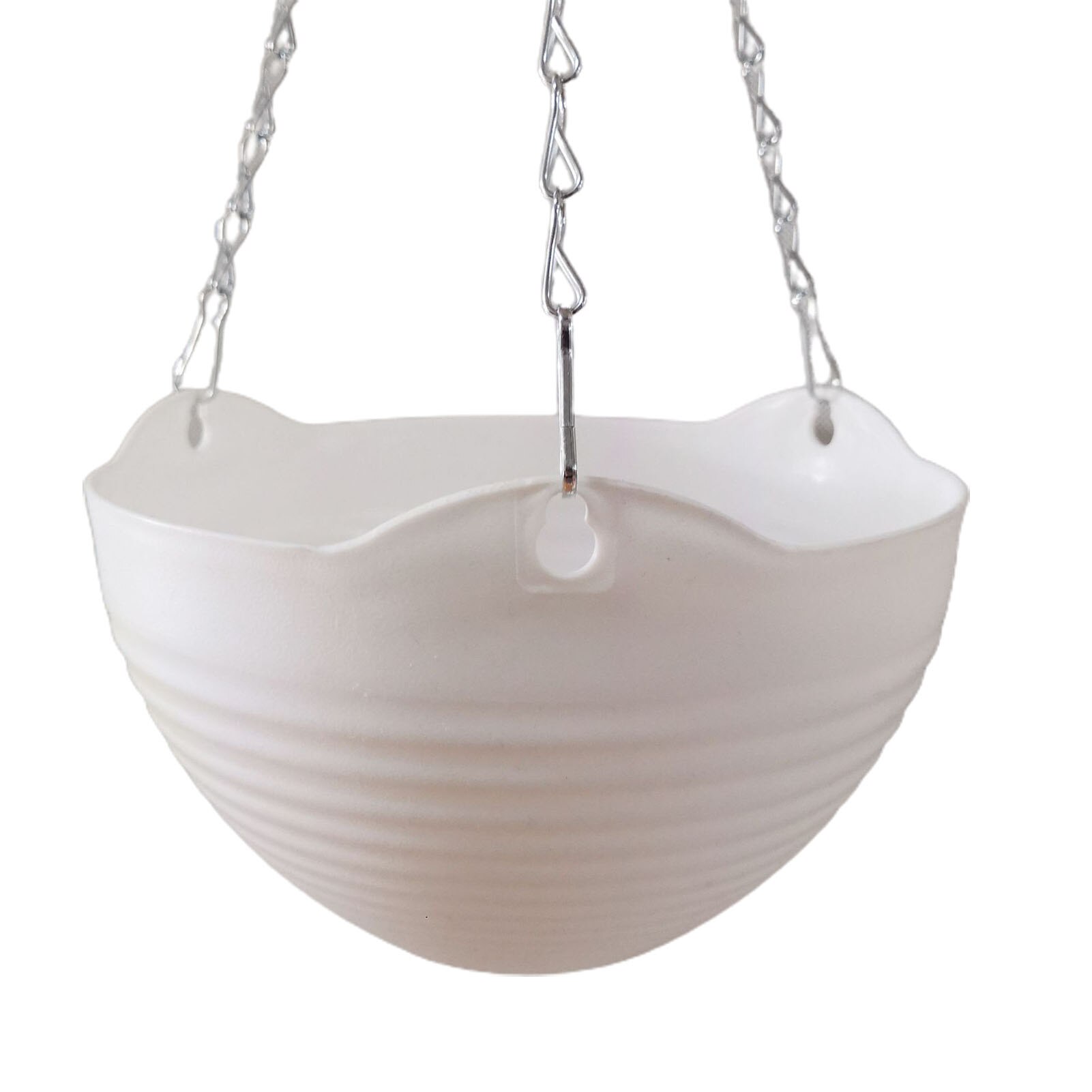 Hanging Plastic Flower Pots Garden Plant Pots Woven Hanger Planter Decorative Flower Pot Hanging Basket Balcony Decoration: S White