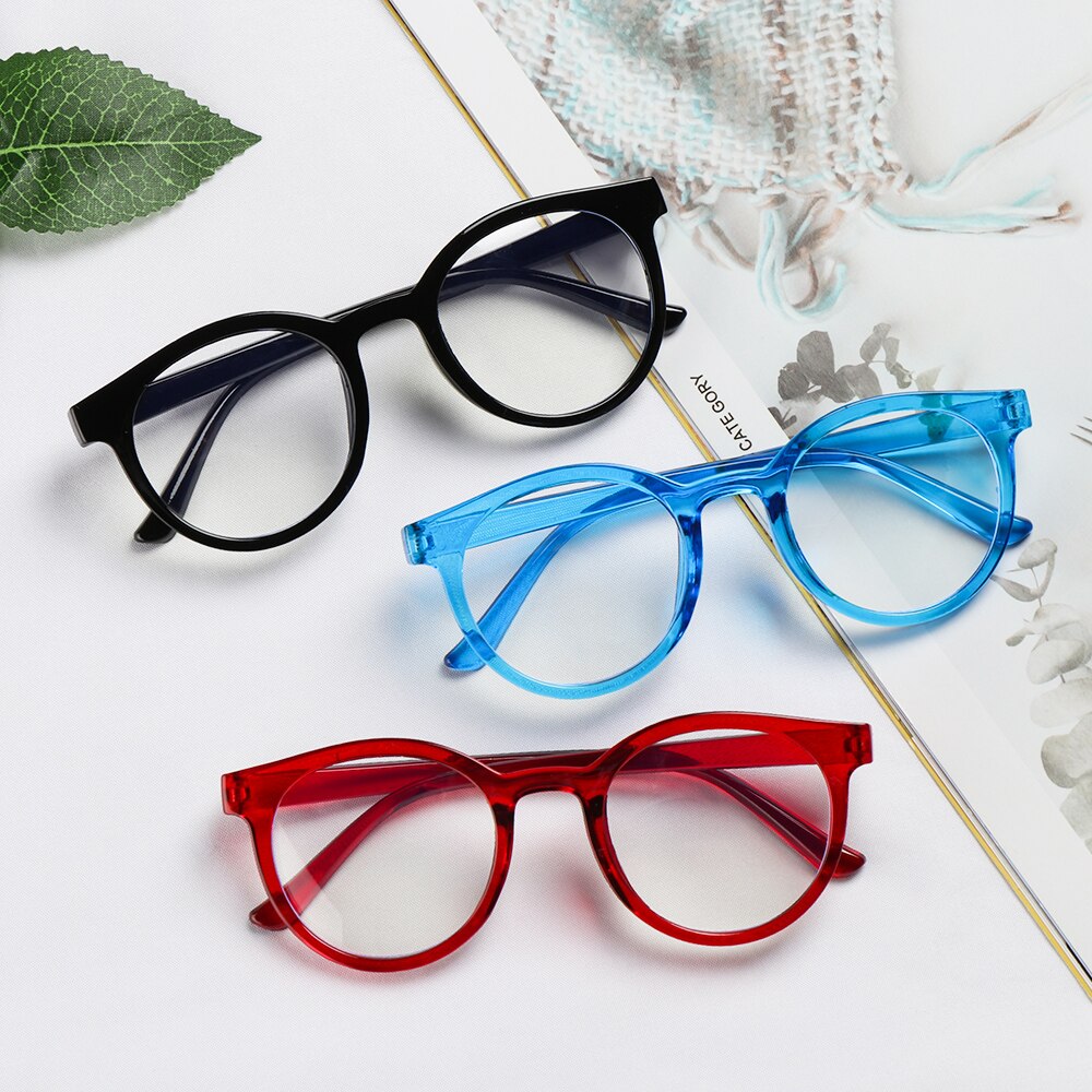 Kids Boys Girls Anti-blue Light Glasses Round Ultra Light Frame Game Glasses Computer Protection Anti-fatigue Eyeglasses