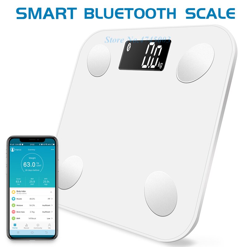 Smart Weight Scale Scientific Weights Pesas Body Fat Scale Bathroom Digital Balance Connect Weighing Scales Bluetooth APP: Default Title