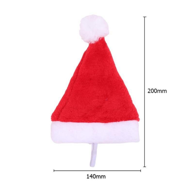 2/1Pcs Kerst Kat Hond Kerstman Hoed Winter Warm Pluche Kerst Hoeden Xmas Nieuwjaar Cap Decoraties kerst Decor Supplies