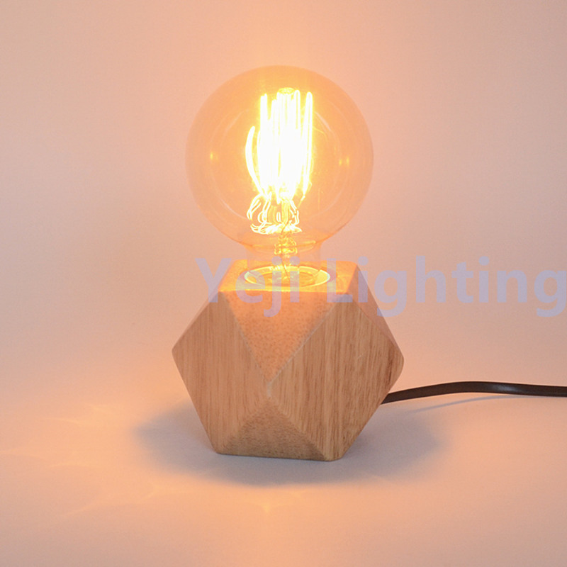 Tafellamp houten lampvoet met E27 socket lamphouder op/off knop schakelaar kabel draad koord set voor eenvoudige moderne desk lights