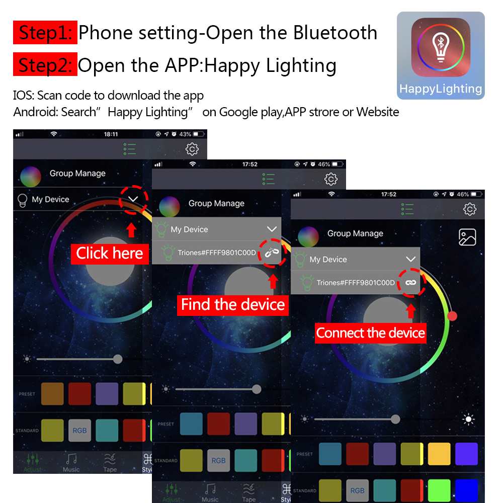 RGBW LED Controller DC12V 40Key IR Afstandsbediening/Bluetooth Controle voor RGBW of RGBWW LED Strip Verlichting.