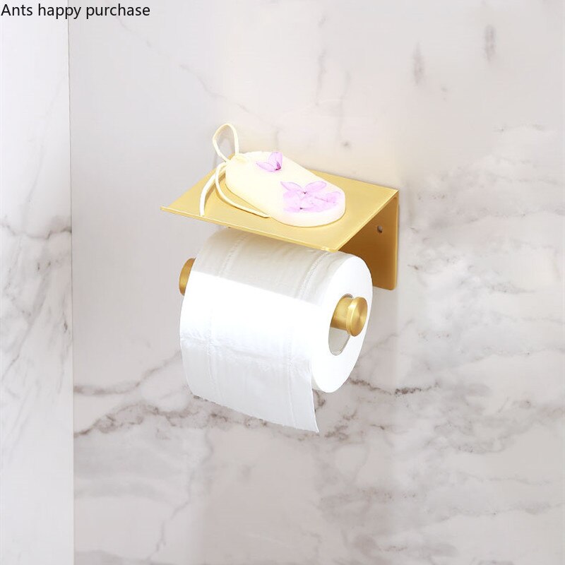 Servilletero colgante de pared de latón estante de almacenamiento de pared de Metal, portarrollos de papel, estante de almacenamiento decorativo para el hogar, estante de almacenamiento de toalla de papel
