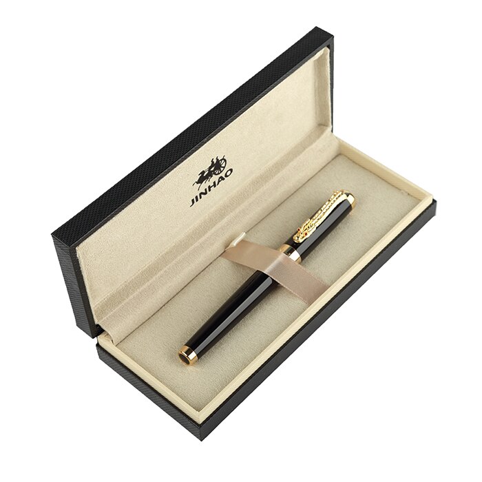 Luxe Pen Set Jinhao 1200 Dragon Rollerball met Originele Case Metalen Balpennen voor Kerstcadeau: black pen with case