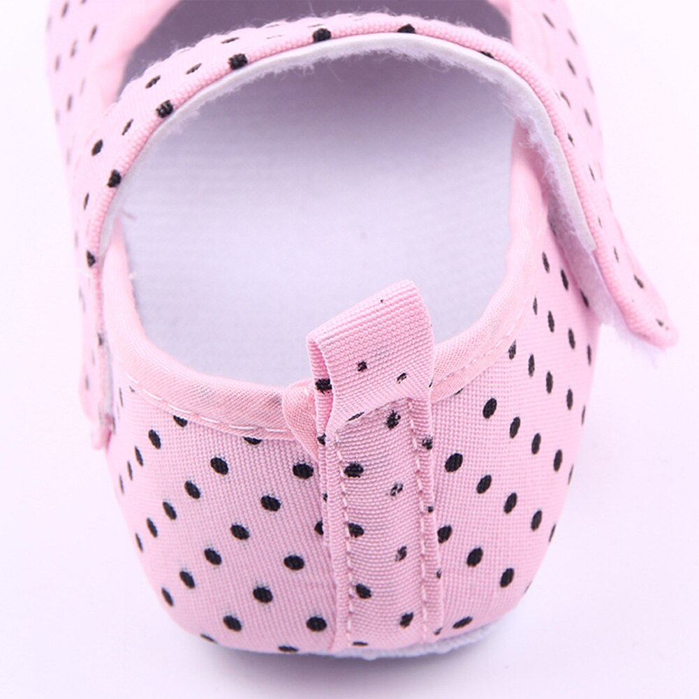Eerste loopschoenen baby dot wandelen zachte zool meisjes prewalker 0-12m zool katoenen prinsessenschoenen gegarandeerd zachte schoenen