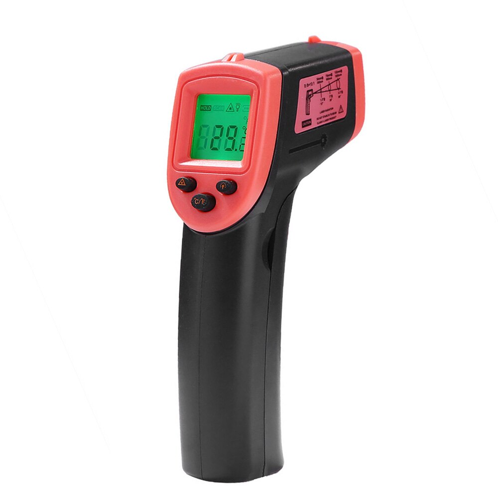 Compteur de température d'affichage à cristaux liquides de thermomètre infrarouge sans Contact tenu dans la main de HW600, thermomètre industriel d'ir numérique: red