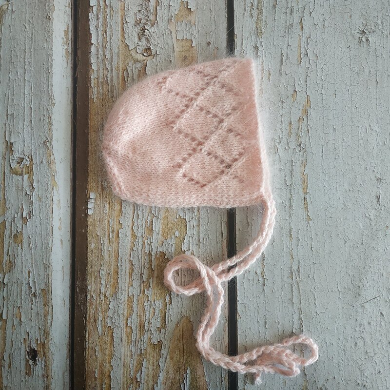 Nyfödda hatt fotografi rekvisita, baby fuzzy diamant mössa fotografi rekvisita: Rosa