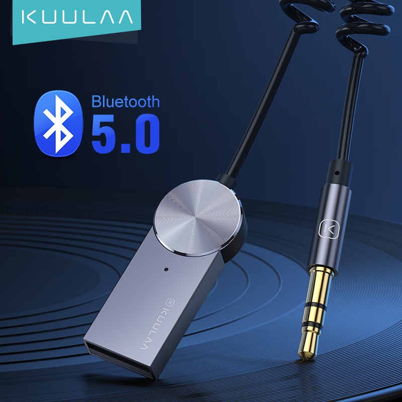 KUULAA Bluetooth Receiver 5.0 Adapter Hands-Free Car Kits AUX Audio 3.5mm Jack Music Wireless Receiver For Car BT Transmitter
