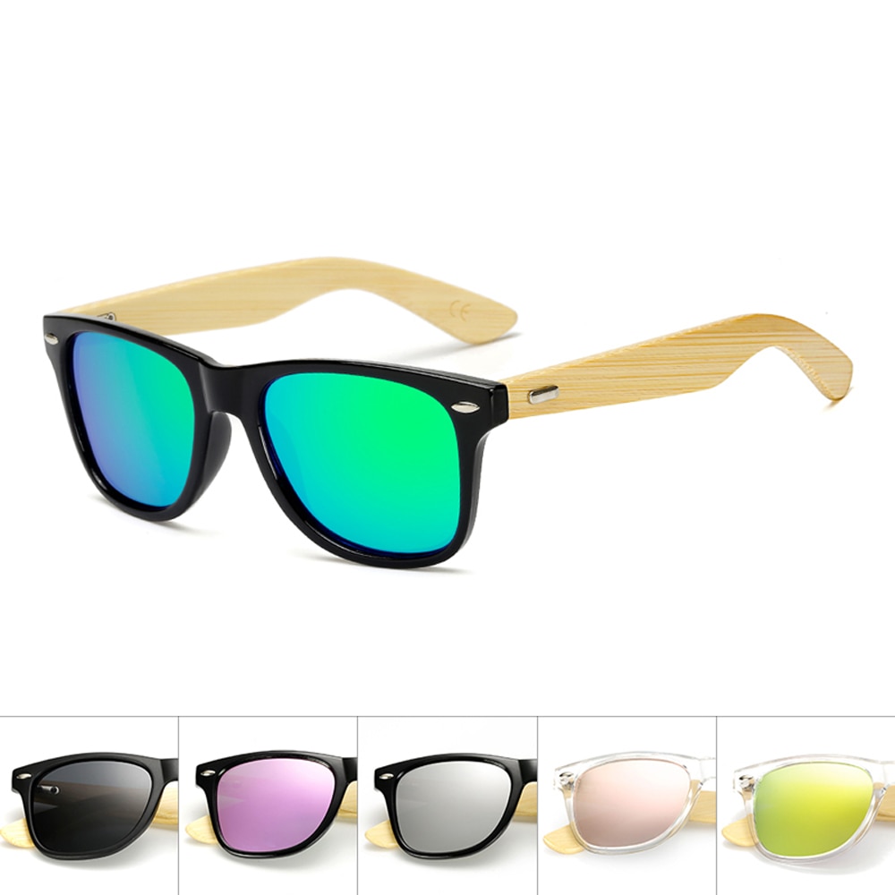Gafas de sol polarizadas de madera de bambú cuadrado para hombre y mujer, gafas de sol Polaroid para hombre y mujer, gafas de sol retro hechas a mano de color rosa