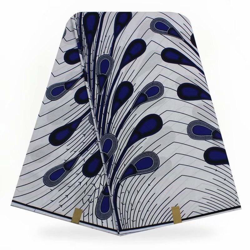 ESEWING Ankara African Wax Print Fabric 100% Cotton 6 Yards Sewing Material For Dress Ghana Nigeria Wax Fabric 27