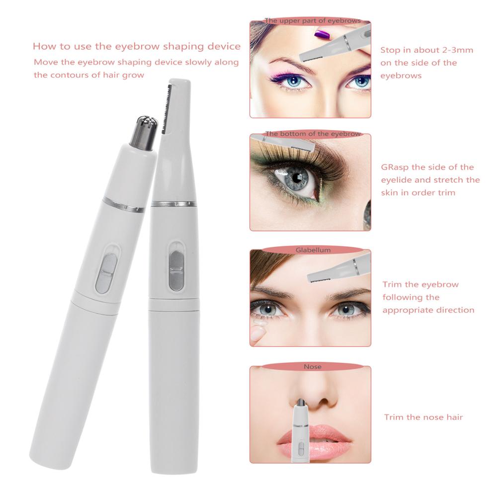 4 in 1 kops tondeuse op batterijen, neus- en oorhaartrimmer, scheerapparaat voor vrouwen, mannen, kinderen, wenkbrauwen, baard, neushaar verwijderen