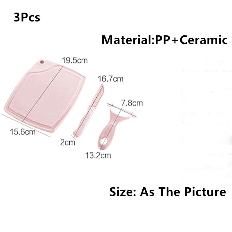 Miljövänlig keramisk knivset med fruktskalkniv grönsaksskalare mini skärbräda keramik kökskniv matlagningsset