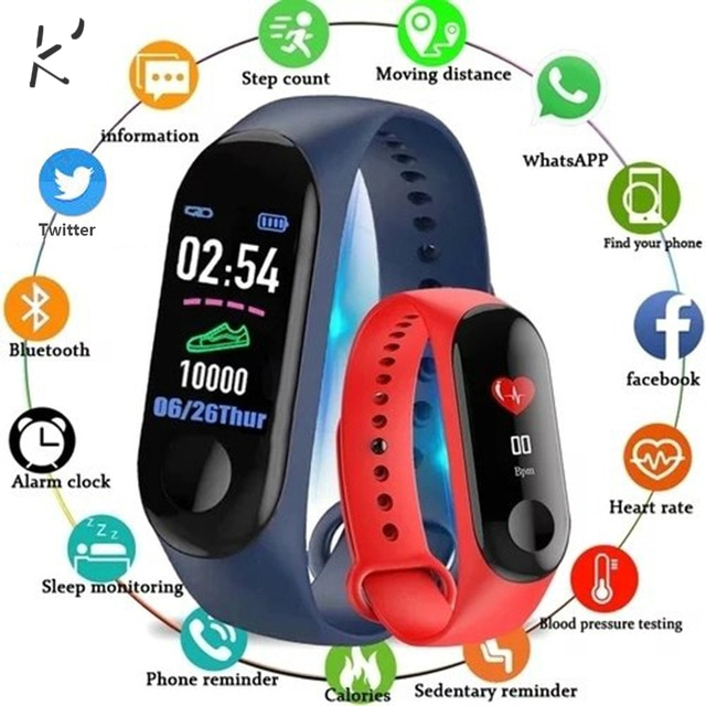 K' kleurenscherm smartwatch sport fitness armband  ip68 waterdichte bloeddruk zuurstof activiteitstracker voor mannen vrouwen horloges