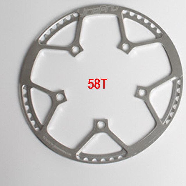 Litepro 45t 47t 53t 56t 58t polkupyörän kampipyörä 14 16 18 20 tuuman taitettavalle pyörän ketjupyörälle 130 bcd kampi: Hopea 58t
