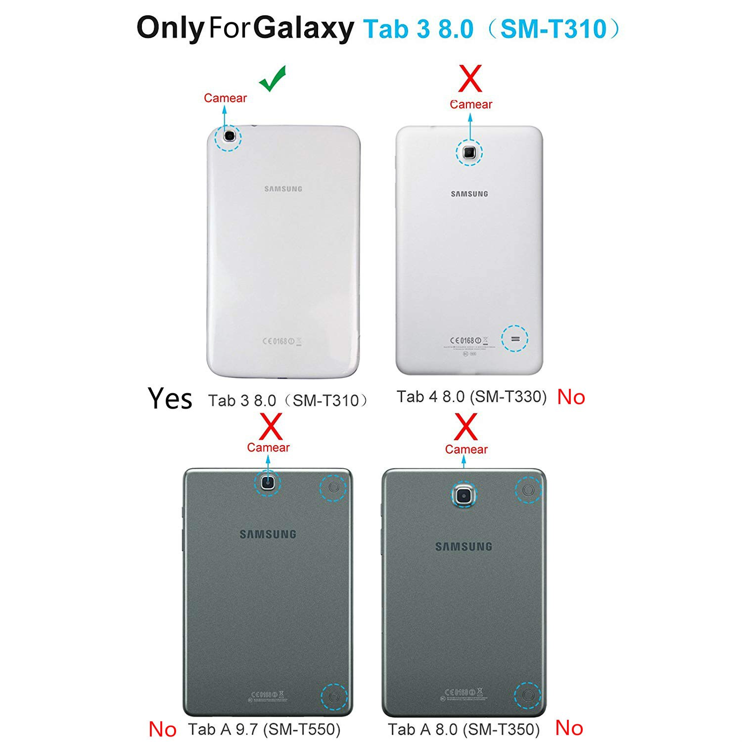 Étui pour tablette pour Samsung Galaxy Tab 3 8.0 T311 housse en cuir pour Samsung Tab3 8.0 SM-T310 T311 T315 support étui à rabat Capa: note