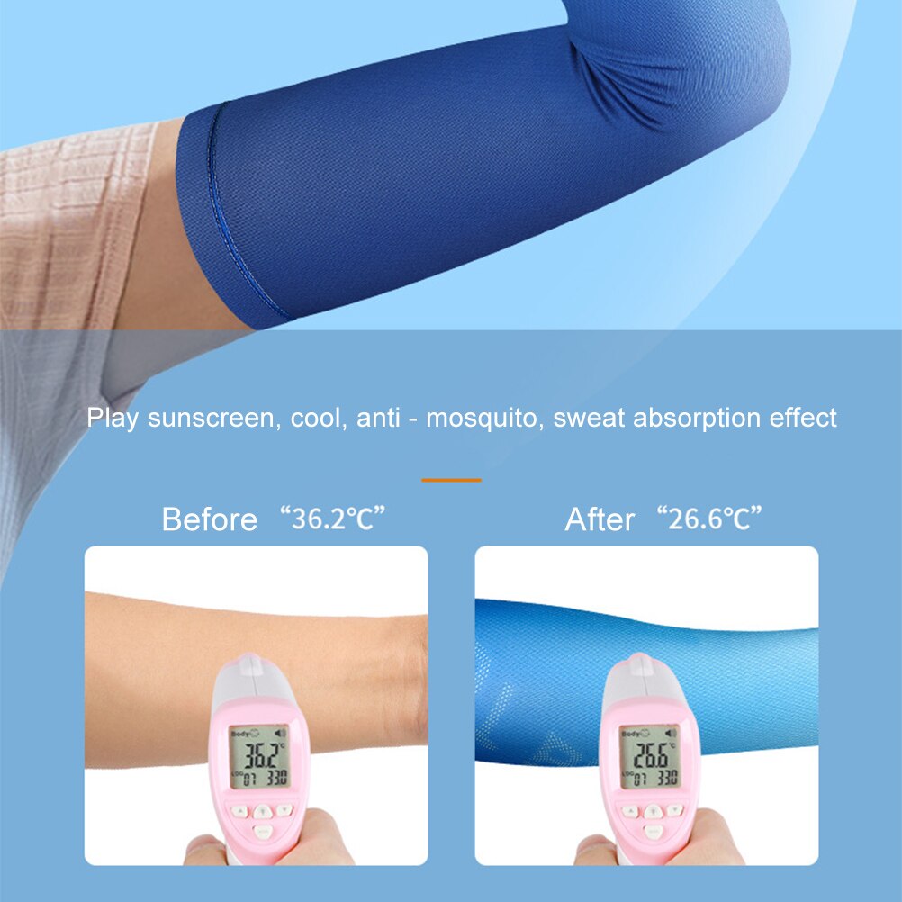 Cycling Sleeve Outdoor Sports Arm Sleeves Sun Protection UV Arm Sleeves Ice Silk Breathable Running Camping Cycling Arm Warmers