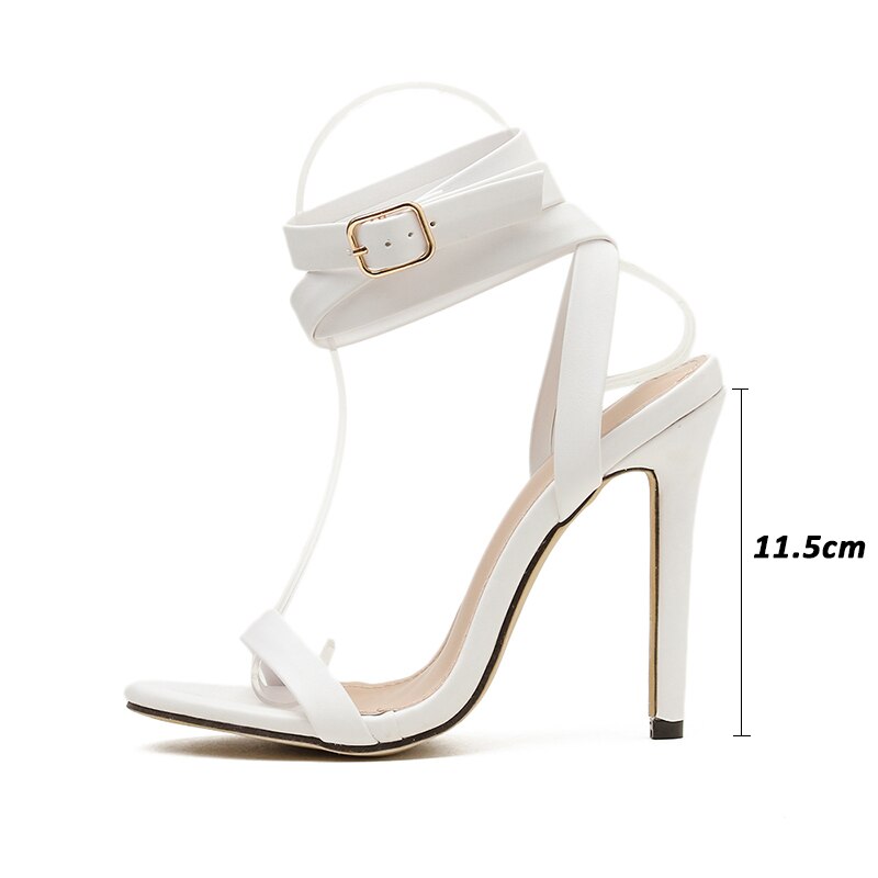 Pzilae dames zomer sandalen sexy hoge hakken kruisband schoenen dames feest sandalen open teen gladiator schoenen maat 42