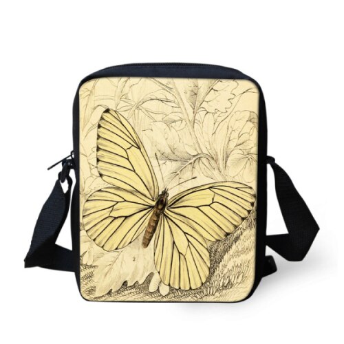 Vlinder Print Vrouwen Messenger Bags Kleine Cross-body Bags Voor Tiener Meisjes Mini Kids Schouder Bolsas Vrouwelijke: Z683E