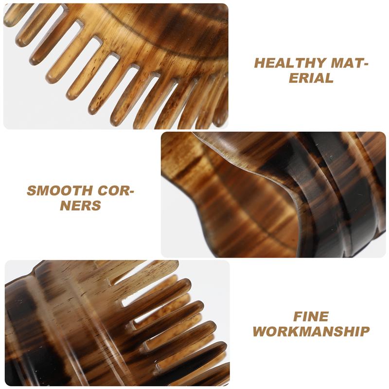 1 Pc Head Massage Comb Horn Shampoo Brush Hair Scalp Comb Head Massage Comb Wide Teeth Massage Brush