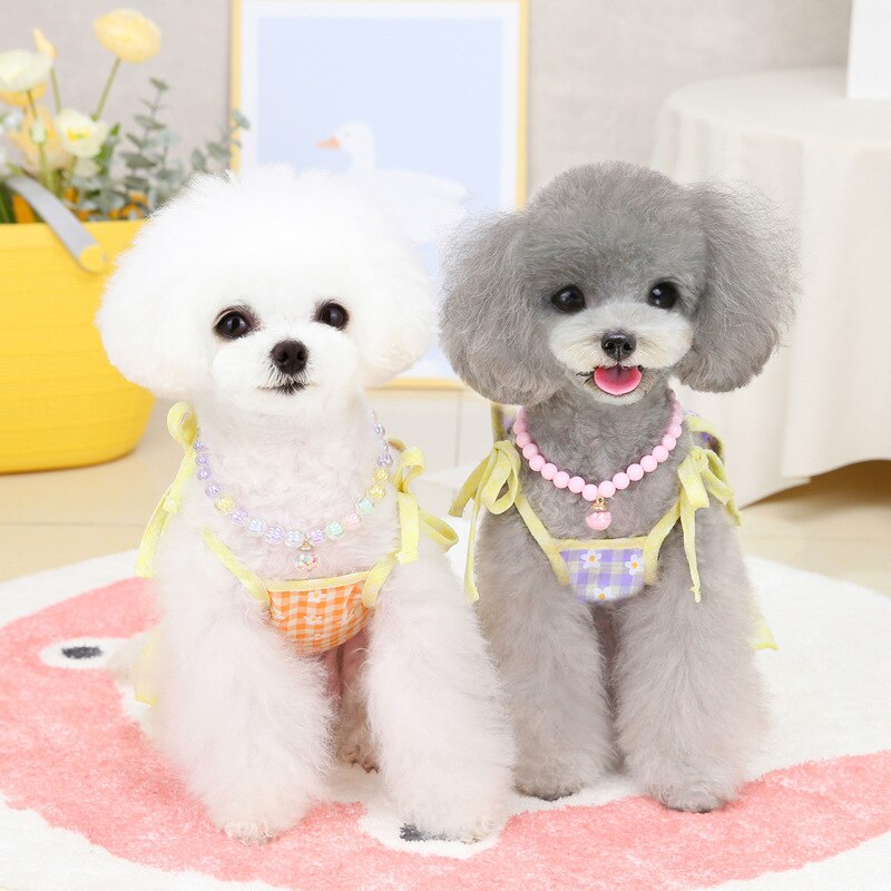 Pet Clothes Dog Clothes Spring and Summer Thin Skirt Cat Clothes Pet Clothes Chrysanthemum Sling Luxury Wedding Dress Dogs Small